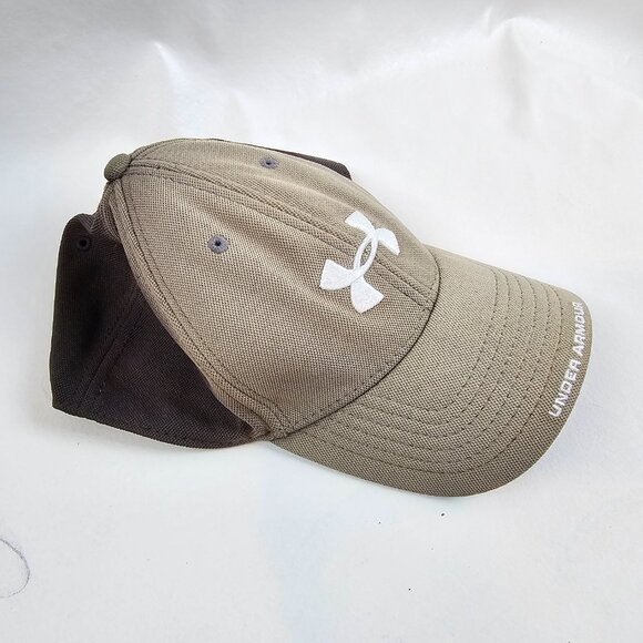 Under Armour Hat Mens Large Beige Tan Fitted Cap Baseball Casual Distressed Ha - Picture 2 of 10